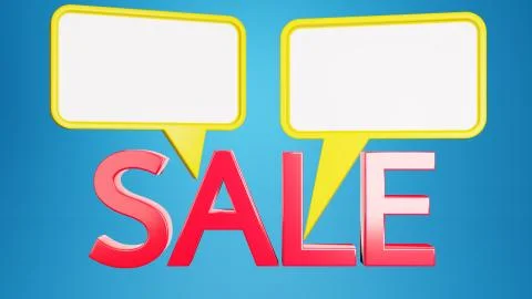 White paper speech bubble on blue background . Two chat speech Sale online co Stock Illustration