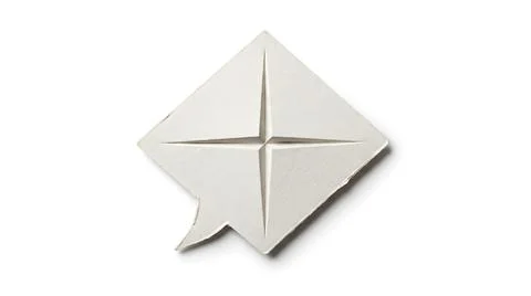 White paper speech bubble icon with cross shape isolated on a clean white b.. Stock Photos
