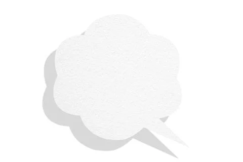 White paper speech bubbles separated on white background Illustrazione stock