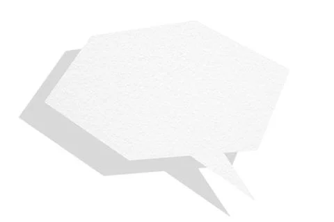 White paper speech bubbles separated on white background Illustrazione stock