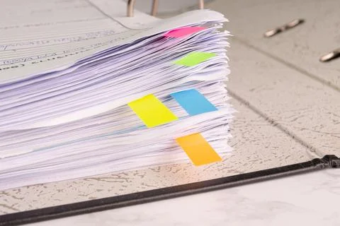 White paper stack in folder file for a business contract Photos