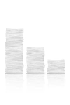 White paper stack reflection set Illustrazione stock