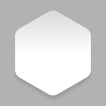 White paper sticker hexagon vector Stock Illustration