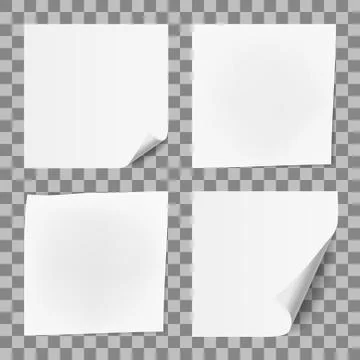 White Paper Sticker Note Memo Set Stock Illustration