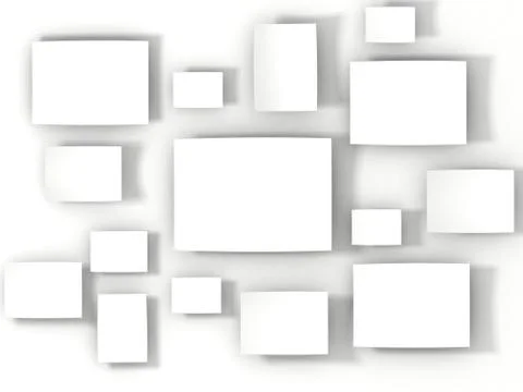 White Paper stickers. 3D render 스톡 일러스트
