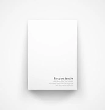 White paper template mock-up with drop shadow Stock Illustration