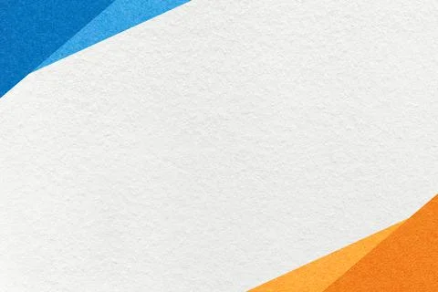 White paper texture background with blue orange geometric corners gradient .. Stock Illustration