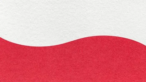 White paper texture background with bright red horizontal curved wavy split a Stock Illustration