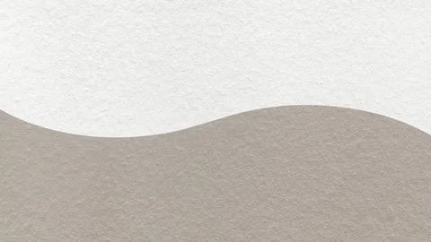 White paper texture background with cool beige horizontal curved wavy split.. Stock Illustration