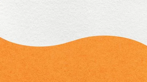 White paper texture background with orange horizontal curved wavy split and.. Stock Illustration