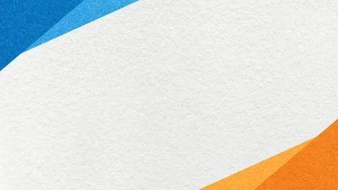 White paper texture background with orange, blue geometric corners gradient.. Stock Photos