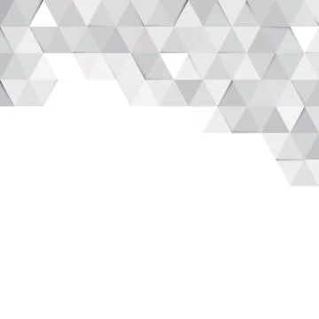 White paper texture. Geometric gray triangle mosaic pattern element on white Stock Illustration