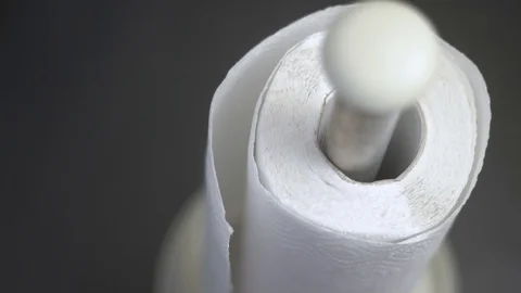 White paper towels on a black table. tear off a piece 스톡 동영상 128028477