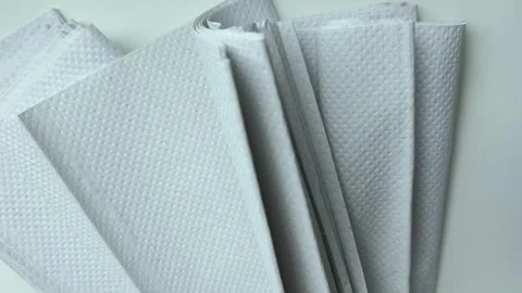 White paper towels moving in the wind for hygiene and household concept Vídeo Stock 338186357