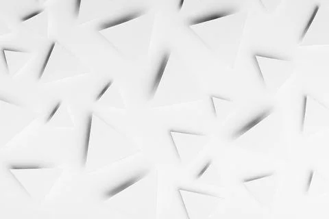 White paper triangles as abstract pattern in bright light with soft light sha Stock-Illustration