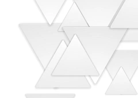 White paper triangles abstract tech background Stock Illustration