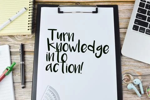 White paper written with TURN KNOWLEDGE INTO ACTION Stock Photos