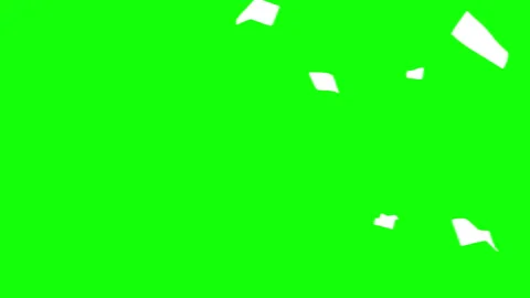 White papers falling down on green background. Stock Footage 339044006