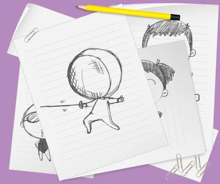 White papers Stock Illustration