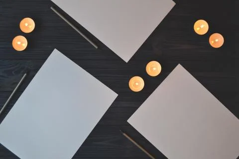 White papers on the table. Stock Photos