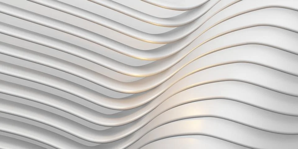 White parallel lines arc wave plastic tube surface distorted curve abstract b Stock Illustration