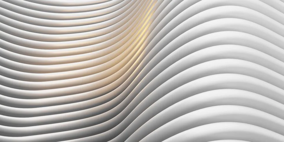 White parallel lines arc wave plastic tube surface distorted curve abstract b Stock Illustration