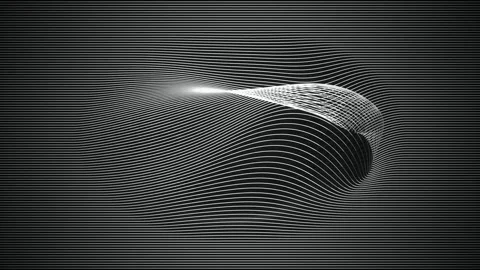 White parallel lines warping twisting grid seamless loop motion Stock Footage 347973013