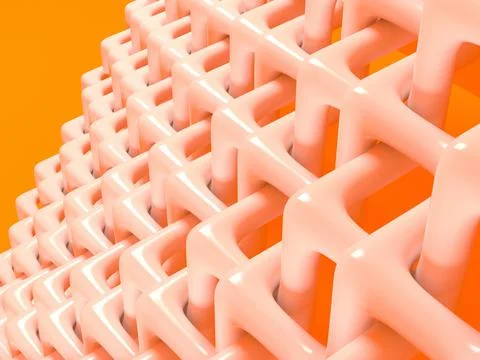 White parametric structure model, 3d render 스톡 일러스트