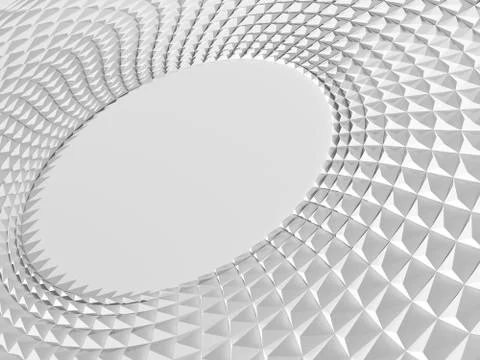 White parametric triangular round structure 3d Illustrazione stock