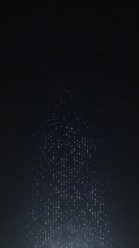 White particle city light background dark empty space, dotted skyline texture, Stock Footage 340525044