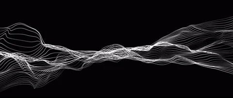 White Particle Form wave - Abstract fractal digital landscape Stock Footage 202219573