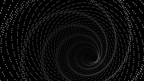 White Particle Spiral Vortex Tunnel VJ Loop Видео 336926010