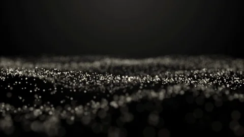 White Particle Waves Over The Black Background Stock Footage 124961820