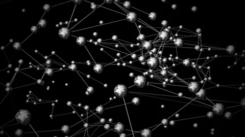 White particles connected on a grid Stock Footage 72132035