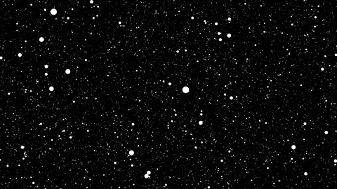 White Particles of Different Sizes on a Black Background Stock Footage 303764453