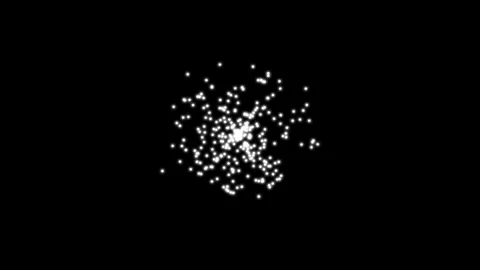 White particles expanding motion graphic animation isolated on black background Stock Footage 320618823