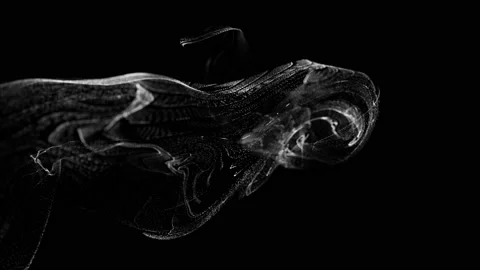 White Particles Fluid animation swirls slow motion background video Stock Footage 165325282