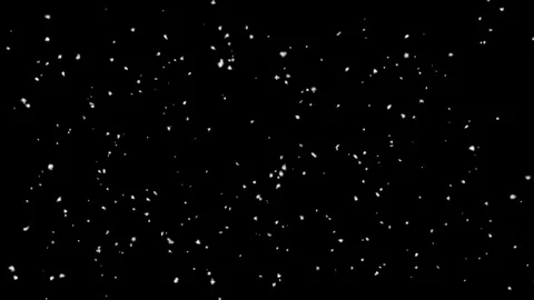 White particles flying on black background. Winter snow, slow falling snow Stock-Footage 311075373