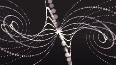 White Particles Lines Animation Loop Stock Footage 225604886