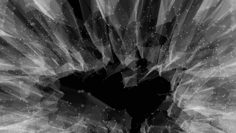 White particles move slowly against a black background. 3d rendering Stock Footage 94061930