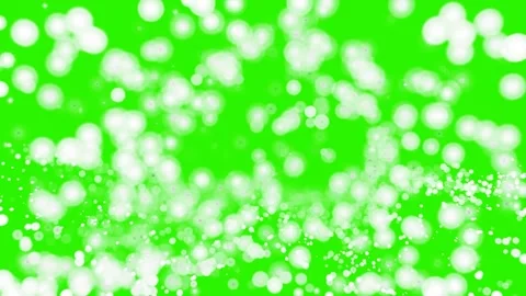 White particles moving up and down on green background. 3d render looped animati Stock Footage 299689632