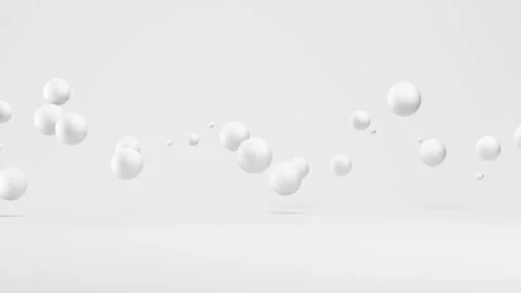 White particles, shapes moving on white background. Stock Footage 296605978
