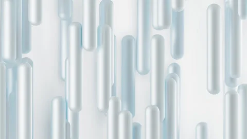White particles, shapes moving on white background. Video stock 296760848