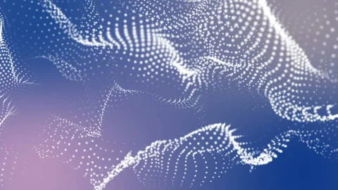 White particles slowly fly on a light blue background. abstract space. 3d render Видео 95068440