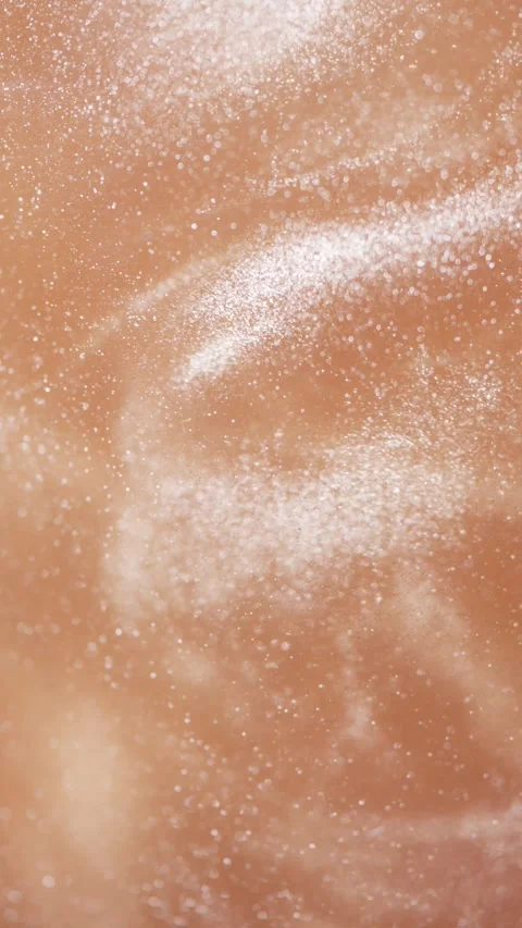 White particles swirling gently on a warm background Video stock 343938485