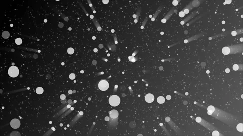 White particles with white light rays background Stock Footage 220661394