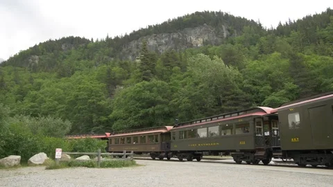White Pass Train Leaving Depot Stock Footage 234076982