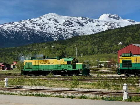 White Pass Train Station In Alaska Stock Photos