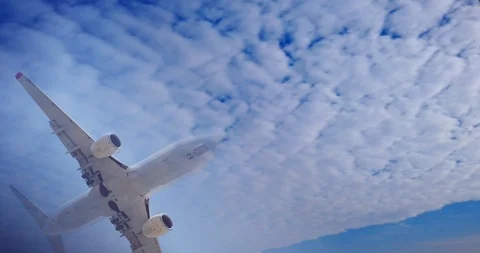 White passenger plane in flight. Stock Footage 125528356