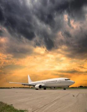 White passenger plane Foto stock